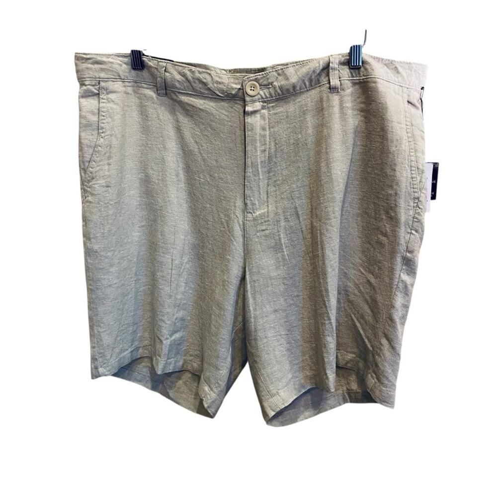 Saks Fifth Ave Mens Flat Front Classic Timeless Linen Blend Shorts Sz 38
